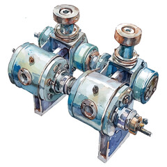 watercolor vector of Actuators, isolated on a white background.