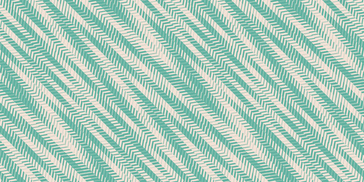 Vector abstract geometric seamless pattern with fading lines, tracks, halftone stripes. Extreme sport style background, urban art. Trending sporty texture. Turquoise and beige color. Creative design