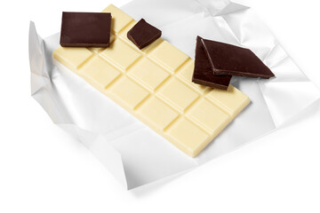 chocolate bar on white background