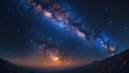 Obraz premium A view of the Milky Way and the stars above the Earth, captured from space.