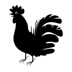 Chicken vector art, black color.