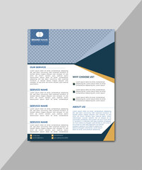 Corporate Business Flyer Layout with Modern Design and Infographic Elements