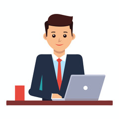 Elegant businessman in the office scene