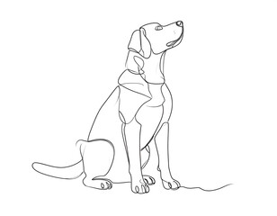 Obraz premium Elegant One Line Drawing of a Sitting Dog Canine Art Pet Illustration Minimalist Design