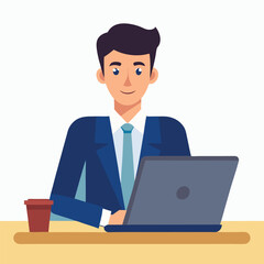 Elegant businessman in the office scene