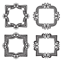 Invitation Decorative Vector Floral Frames Set Collection
