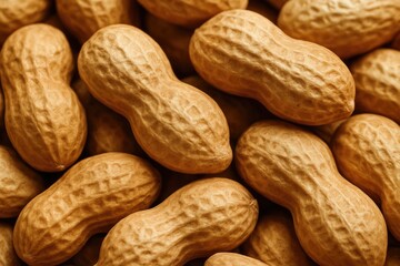 Detailed macro shot of shelled peanuts