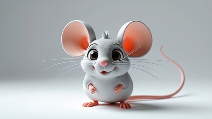 Adorable mouse in flat style isolated from the background