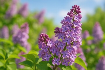Obraz premium Detailed shot of vibrant purple yahik blossoms during springtime