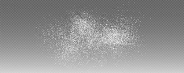 Powder, talc. Flour, sugar and salt texture isolated on transparent background. Dust, spices and seasonings effect, vector png.	
