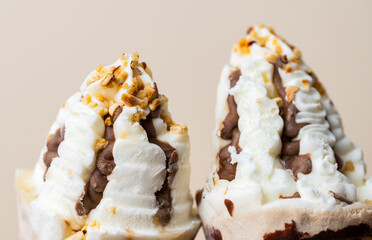 ice cream in a cone close-up