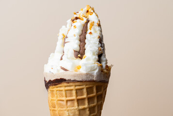 ice cream in a cone close-up