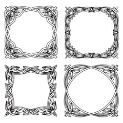 Certificate Decorative Vector Floral Frames Set Collection
