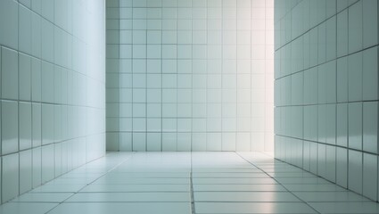 Bright white subway ceramic wall for clean bathroom background