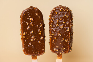 chocolate ice cream on a stick