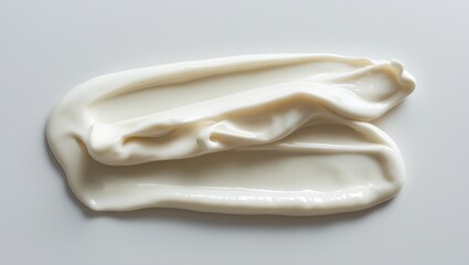 White skincare cream sample with soft texture on isolated background