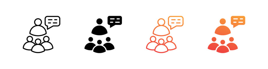 Representation Multiple Style Icon Set Vector 