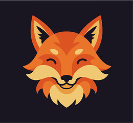 Obraz premium Cute Fox Face Logo: Adorable Animal Mascot for Branding