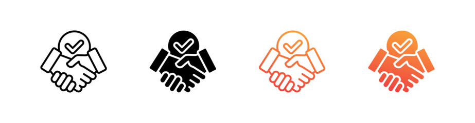 Trust Multiple Style Icon Set Vector 