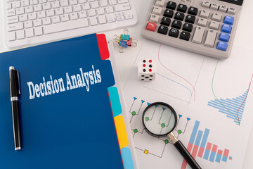 Decision Analysis (DA) with a decision tree and various graph or chart and stationeries in the...