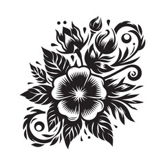 flower silhouette, editable vector image