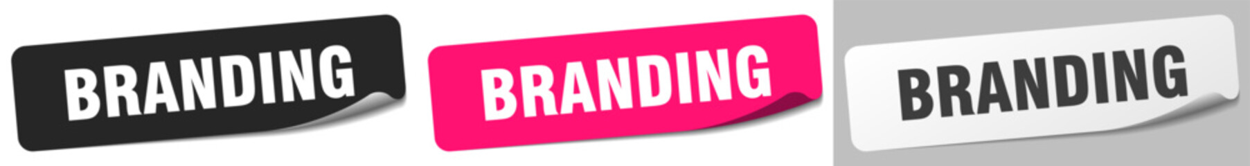 branding sticker. branding sticker set on white background