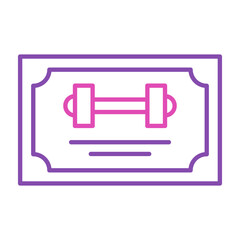 Gym membership line icon vector isolated. Simple symbol of a card, fitness certificate. Symbol of VIP pass.
