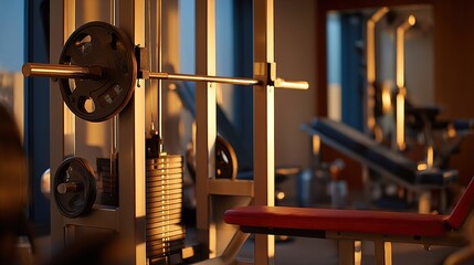 Fototapeta premium Gym equipment in a well-lit room