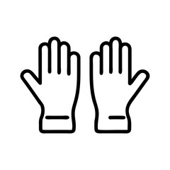 Sterile gloves in line art style on a white background  