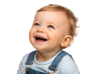 portrait of a smiling little girl isolated on white background