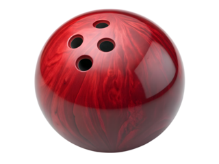 Red bowling ball isolated on white
