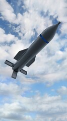 Fototapeta na wymiar The GBU-57 MOP (Massive Ordnance Penetrator) is a precision-guided, bunker buster bomb. The missions are reaching and destroying deep underground bunkers or well-protected facilities. 3d rendering
