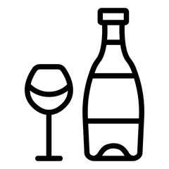 wine bottle Line Icon