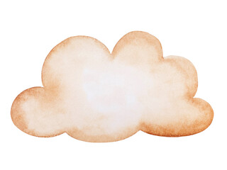 Boho cloud illustration. Watercolor baby shower illustrations for child party greeting cards, kids birthday invitations, website and packaging.