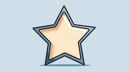 Obraz premium Minimalist star icon: Flat vector illustration with clean lines and solid color.