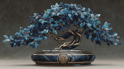 Serene Blue Crystal Bonsai Tree