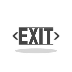 Exit sign icon with shadow