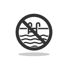 No swimming icon sign with shadow