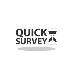 Quick survey sand clock icon with shadow