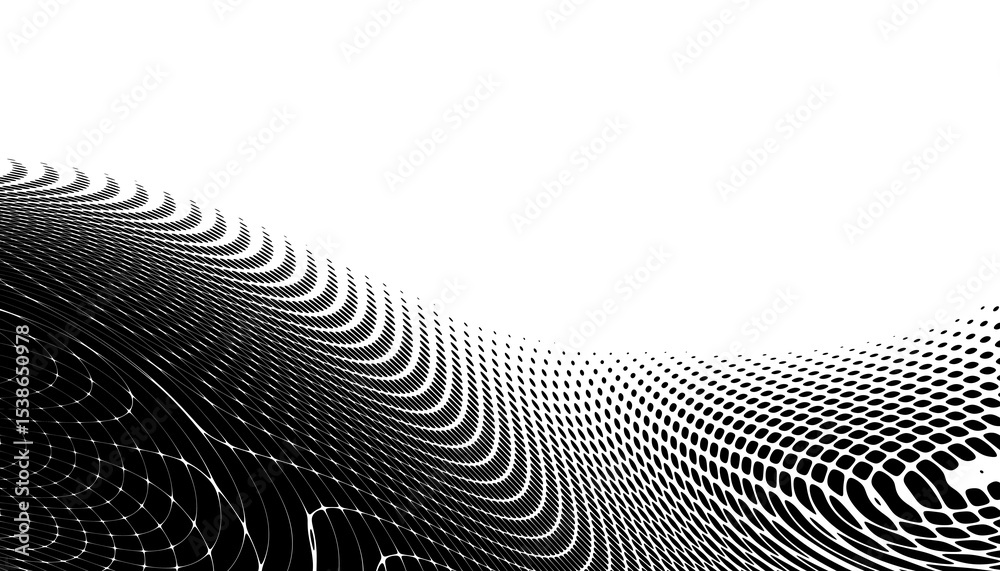 Poster monochrome gradient halftone dots background. overlay png illustration. abstract grunge dots on tran