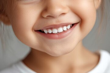 A serene portrait of a smiling child with bright eyes, capturing the essence of innocence and joy in a soft, natural light ambiance.