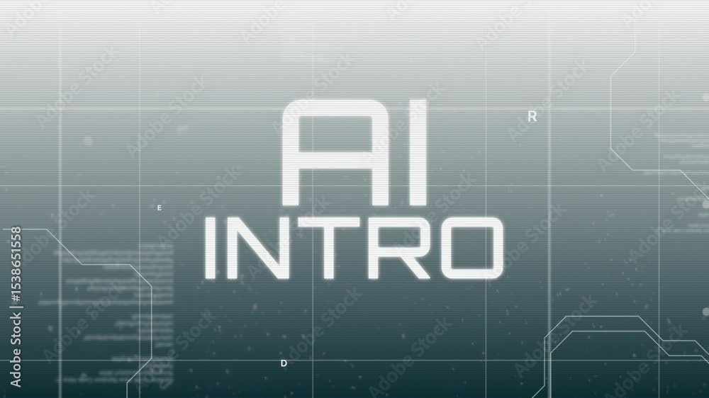 Poster fading letter r igniting swirling alphanumeric characters forming ai intro in grid interface