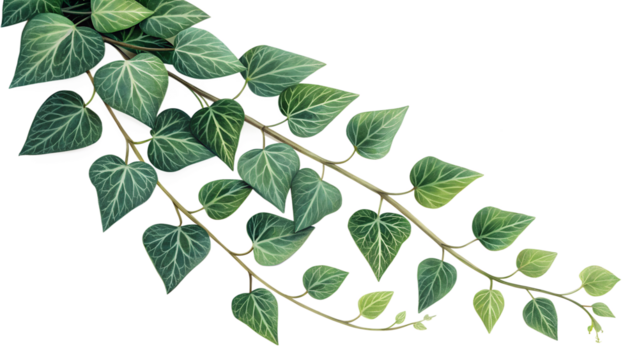 Layered Green Ivy Vines with Overlapping Leaves