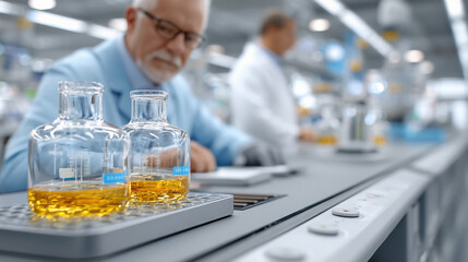 senior scientist experiment in the lab