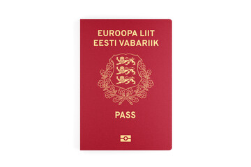 Estonia passport isolated on white background. Estonian passport