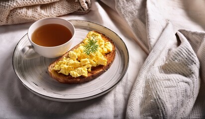Cozy Scrambled Egg Toast and Tea A Perfect Lazy Morning Breakfast