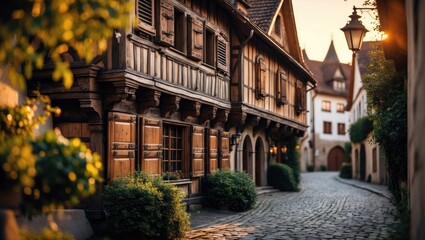 Fototapeta premium Detailed shot of a residence in the historic district of Gorlar