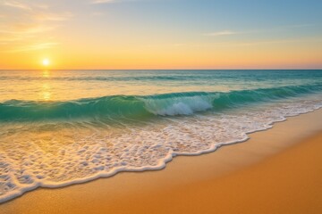 Obraz premium Intimate shot of a serene shoreline with a gentle sea swell