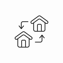 houses switch icon sign vector