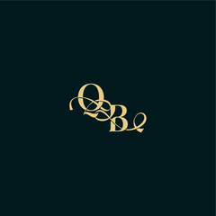 bold concept design elegant and curvy style monogram QB wedding logo initial letter